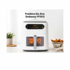 Freidora de Aire Embassy FF1012 blanca con visor frontal y panel digital táctil